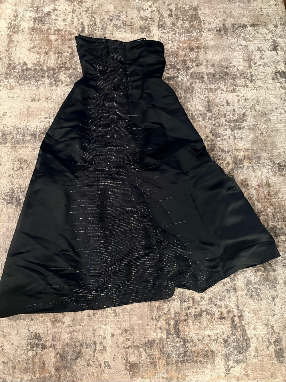 Strapless Black Evening Dress with Subtle Sparkle